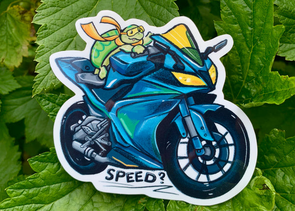 Motorbike vinyl Sticker - "Speed?"